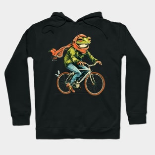 Funny Frog On A Bike Hoodie